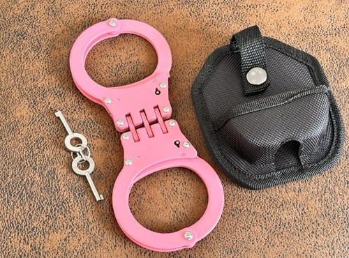 Pink double lock - hinge, steel